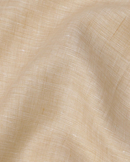 Beige Pure Linen Fabric with Natural Textured Finish, 60 Lea, 150 cm Width