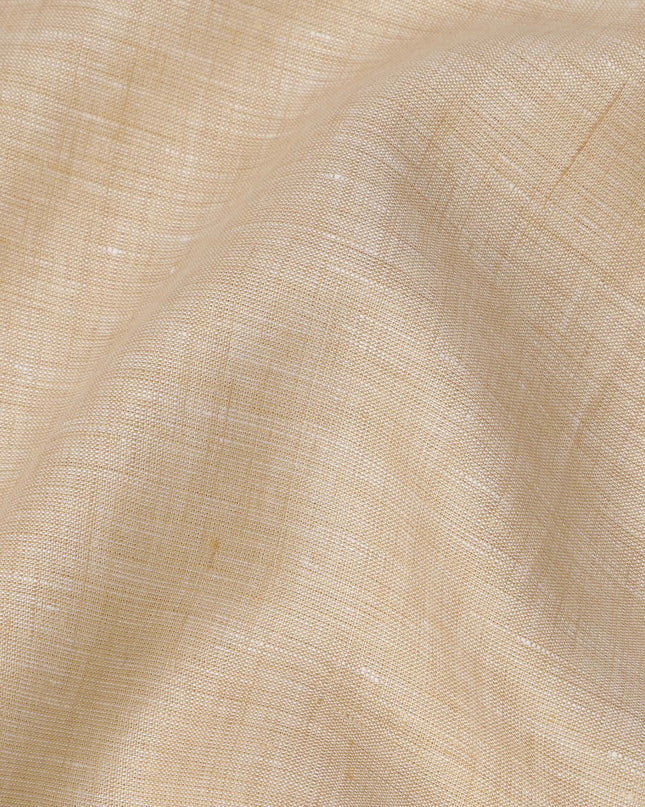 Beige Pure Linen Fabric with Natural Textured Finish, 60 Lea, 150 cm Width