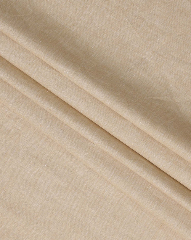 Beige Pure Linen Fabric with Natural Textured Finish, 60 Lea, 150 cm Width