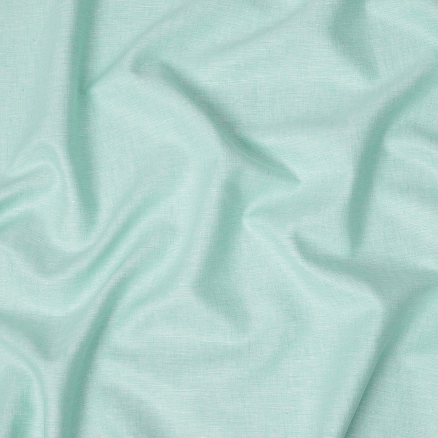 قماش كتان نقي باللون الأخضر النعناعي مع لمسة نهائية ناعمة الملمس، 60 ليا، عرض 150 سم - D21655