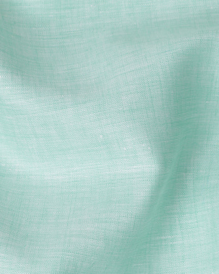 Mint Green Pure Linen Fabric with Smooth Textured Finish, 60 Lea, 150 cm Width