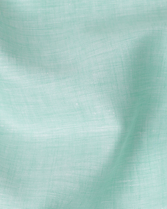 Mint Green Pure Linen Fabric with Smooth Textured Finish, 60 Lea, 150 cm Width