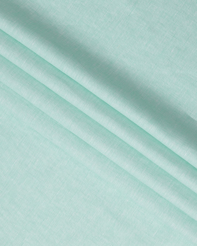 Mint Green Pure Linen Fabric with Smooth Textured Finish, 60 Lea, 150 cm Width