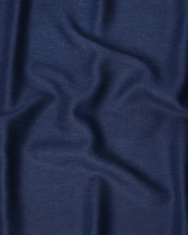 Navy Blue Pure Linen Fabric with Smooth Textured Finish, 60 Lea, 150 cm Width