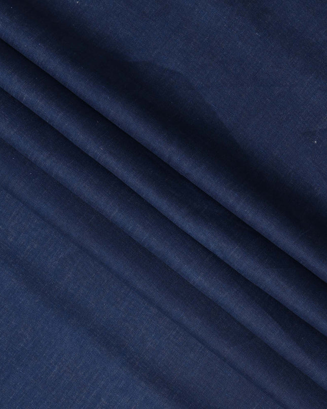 Navy Blue Pure Linen Fabric with Smooth Textured Finish, 60 Lea, 150 cm Width