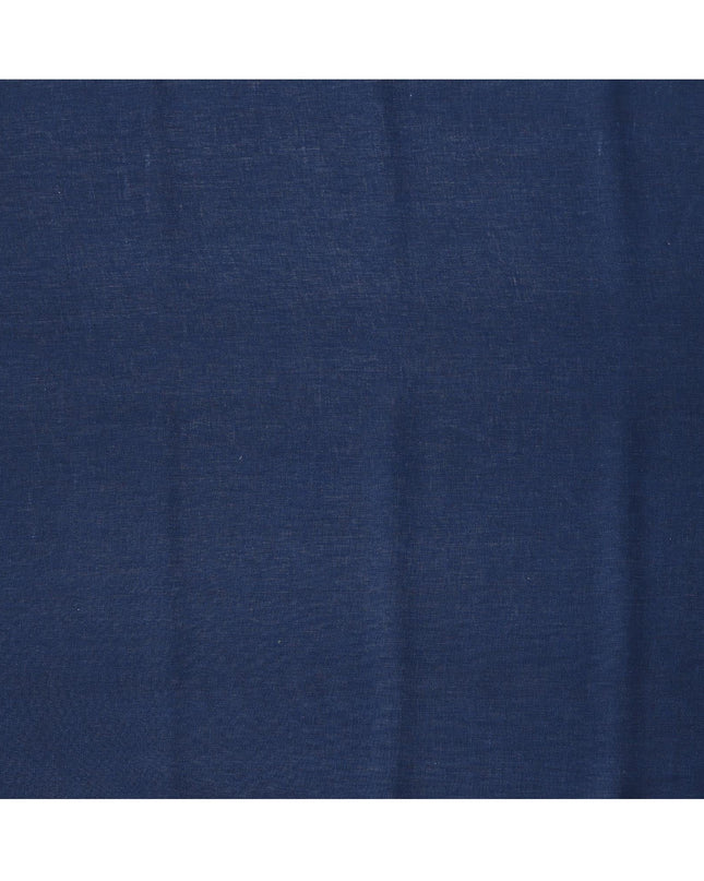 Navy Blue Pure Linen Fabric with Smooth Textured Finish, 60 Lea, 150 cm Width