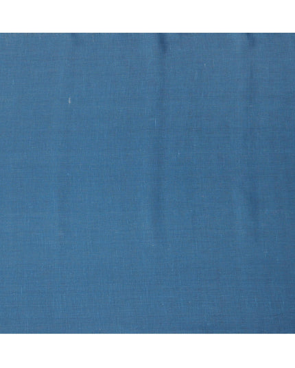 Denim Blue Pure Linen Fabric with Textured Finish, 60 Lea, 150 cm Width