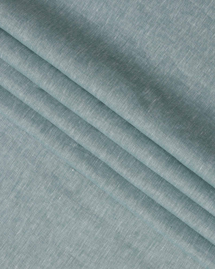 Sea Green Pure Linen Fabric with Textured Finish, 60 Lea, 150 cm Width