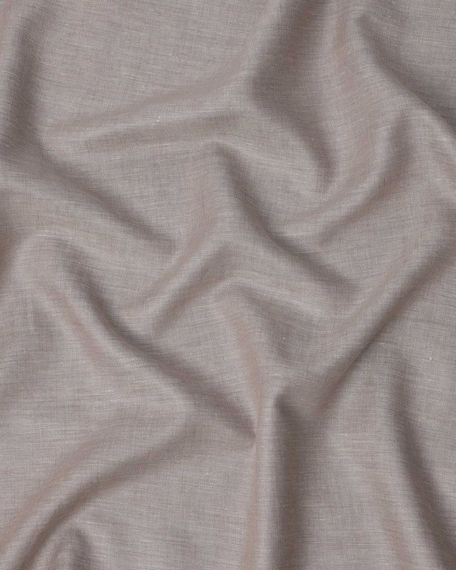 Taupe Pure Linen Fabric with Textured Finish, 60 Lea, 150 cm Width