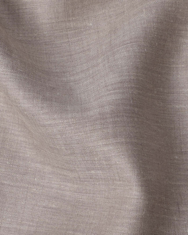 Taupe Pure Linen Fabric with Textured Finish, 60 Lea, 150 cm Width