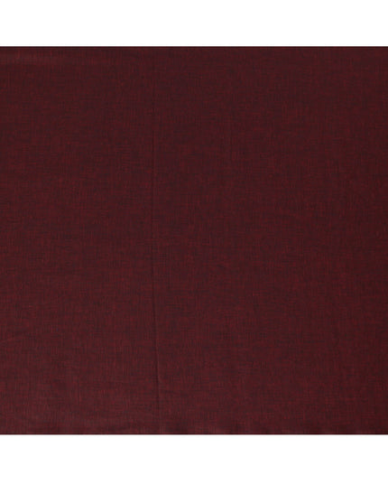 Maroon Pure Linen Fabric with Textured Finish, 60 Lea, 150 cm Width