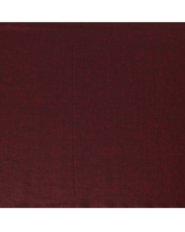 Maroon Pure Linen Fabric with Textured Finish, 60 Lea, 150 cm Width