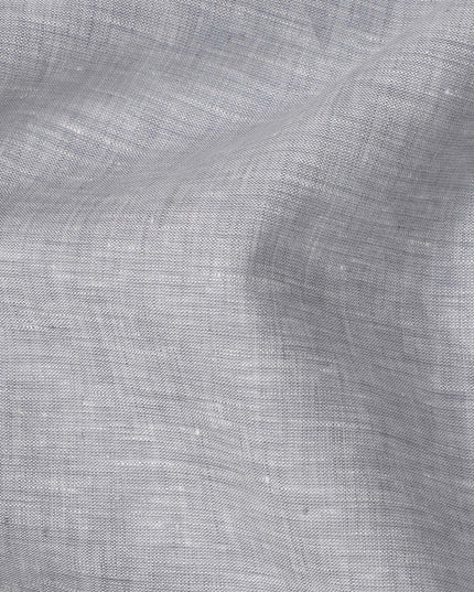 Light Grey Pure Linen Fabric with Textured Finish, 60 Lea, 150 cm Width