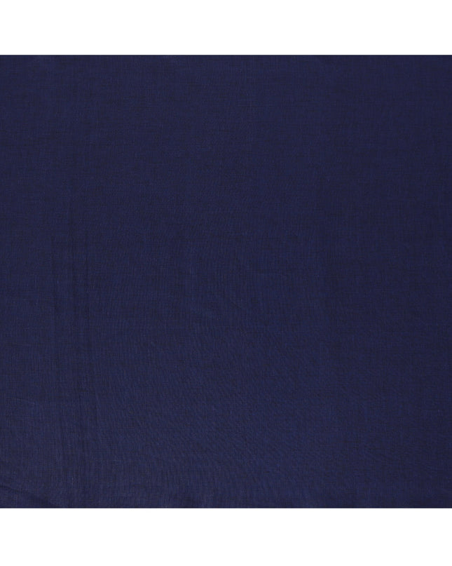 Deep Blue Pure Linen Fabric with Textured Finish, 60 Lea, 150 cm Width