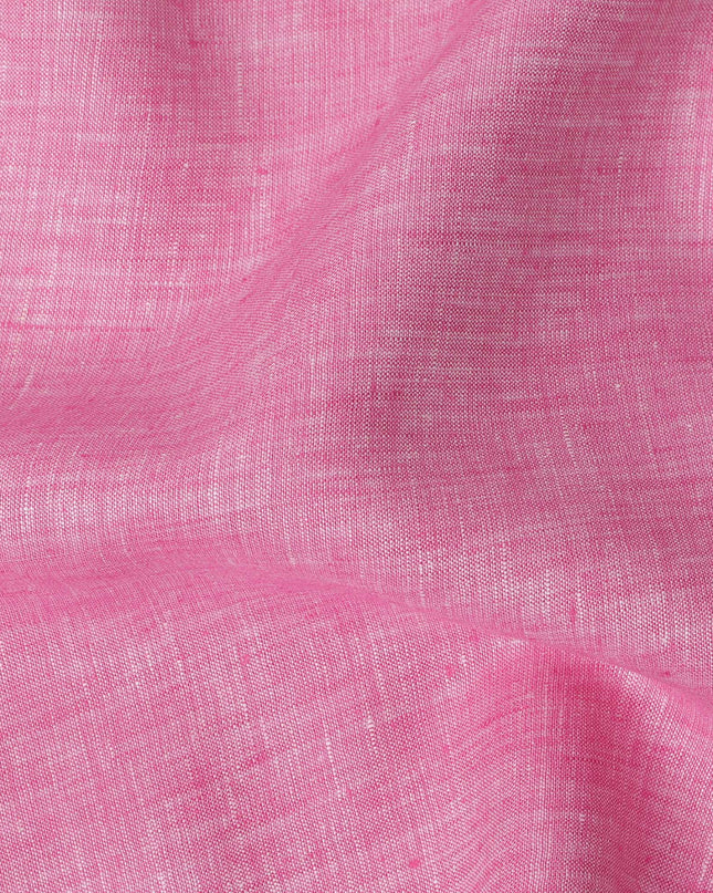 Pink Pure Linen Fabric with Textured Finish, 60 Lea, 150 cm Width