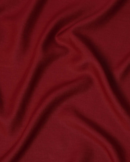 Red Pure Linen Fabric with Smooth Textured Finish, 60 Lea, 150 cm Width