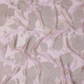 Light Pink French Silk Chiffon Fabric with Metallic Gold Floral Design, 110 cm Wide-D21672