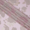 Light Pink French Silk Chiffon Fabric with Metallic Gold Floral Design, 110 cm Wide-D21672
