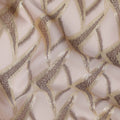 Light Blush French Silk Chiffon Fabric with Metallic Gold Geometric Design, 110 cm Wide-D21674