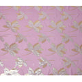 Pink Silk Chiffon Fabric with Metallic Gold and Silver Leaf Design, 110 cm Wide-D21678