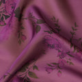 قماش شيفون حرير أرجواني بطبعة زهور، عرض 110 سم - D21680
