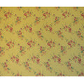 Yellow Silk Chiffon Fabric with Floral Print Design, 110 cm Wide-D21681