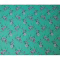 Turquoise Silk Chiffon Fabric with Floral Print Design, 110 cm Wide-D21682