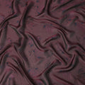 Maroon Silk Chiffon Fabric with Bold Floral Print Design, 110 cm Wide-D21687