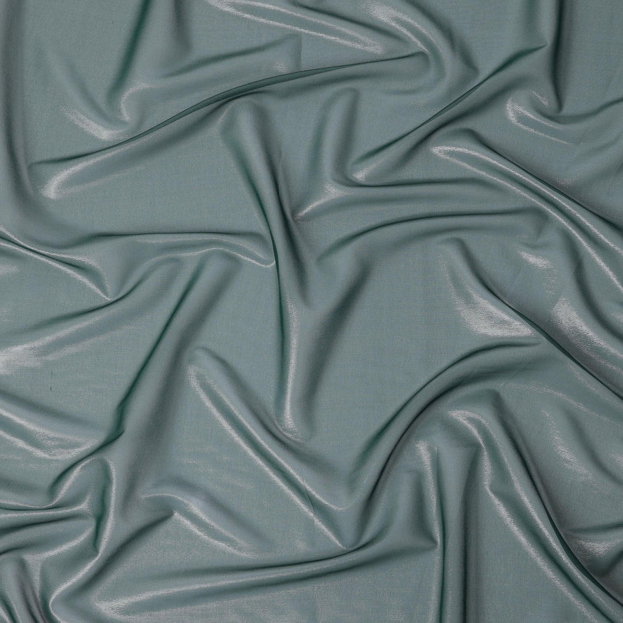 قماش شيفون حرير باللون الأخضر الغابي مع لمعان معدني، عرض 110 سم - D21691