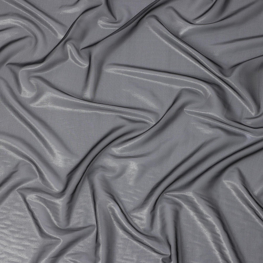 قماش شيفون حرير أسود لامع، عرض 110 سم - D21692