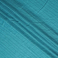 Turquoise Tussar Synthetic Blended Embroidery Fabric – 110 cm Width-D21736