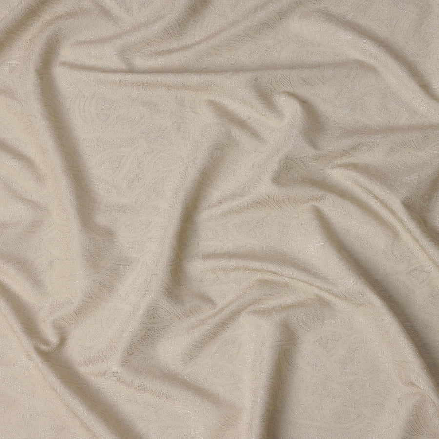 قماش حرير توسار باللون البيج مع تطريز بنفس اللون – عرض 110 سم – D21742