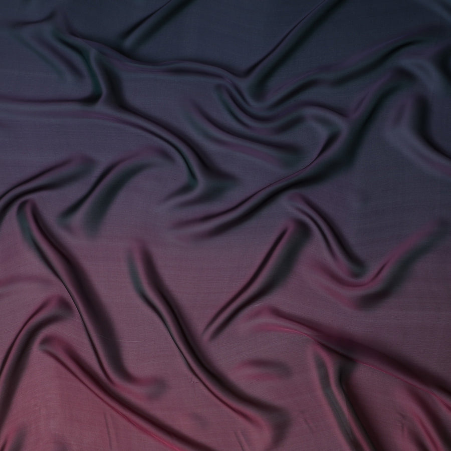 قماش شيفون حرير سادة بلون أزرق داكن وأرجواني - عرض 110 سم - D21746