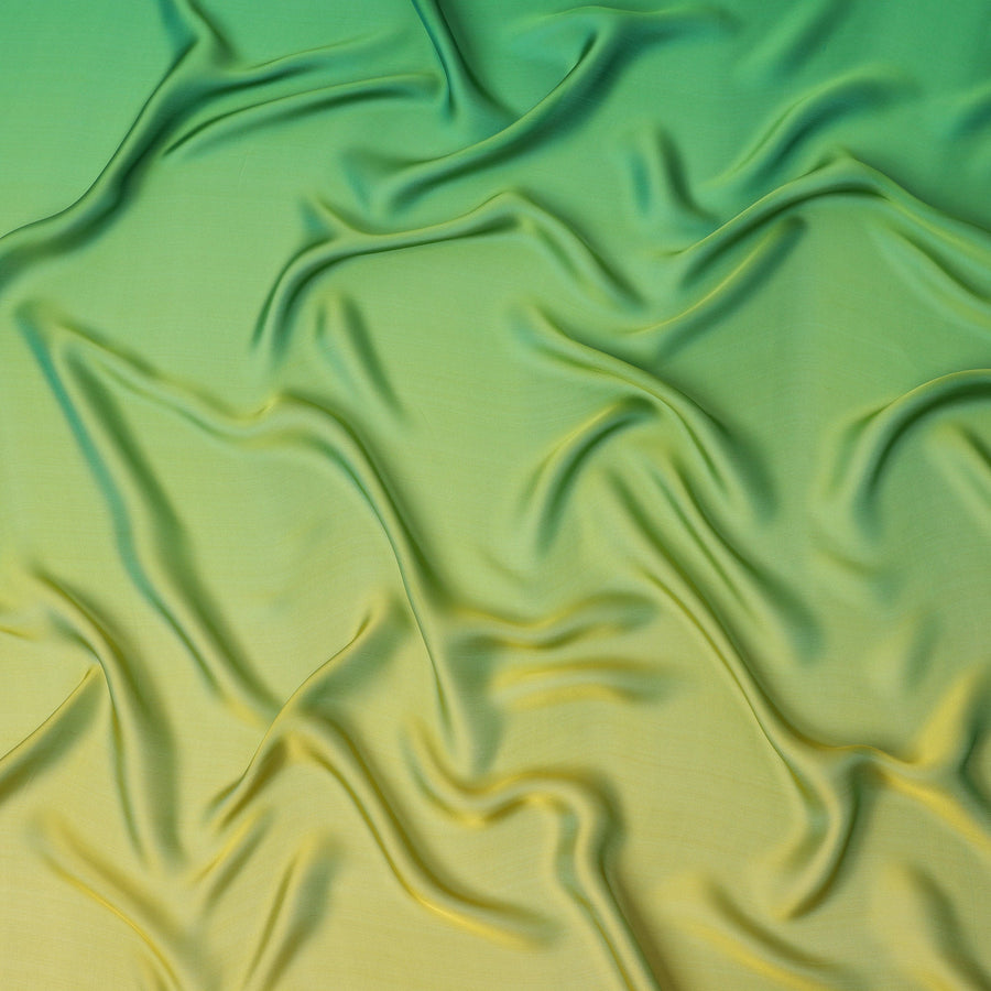 Emerald Green and Gold Pure Plain Silk Chiffon Fabric – 110 cm Width-D21748