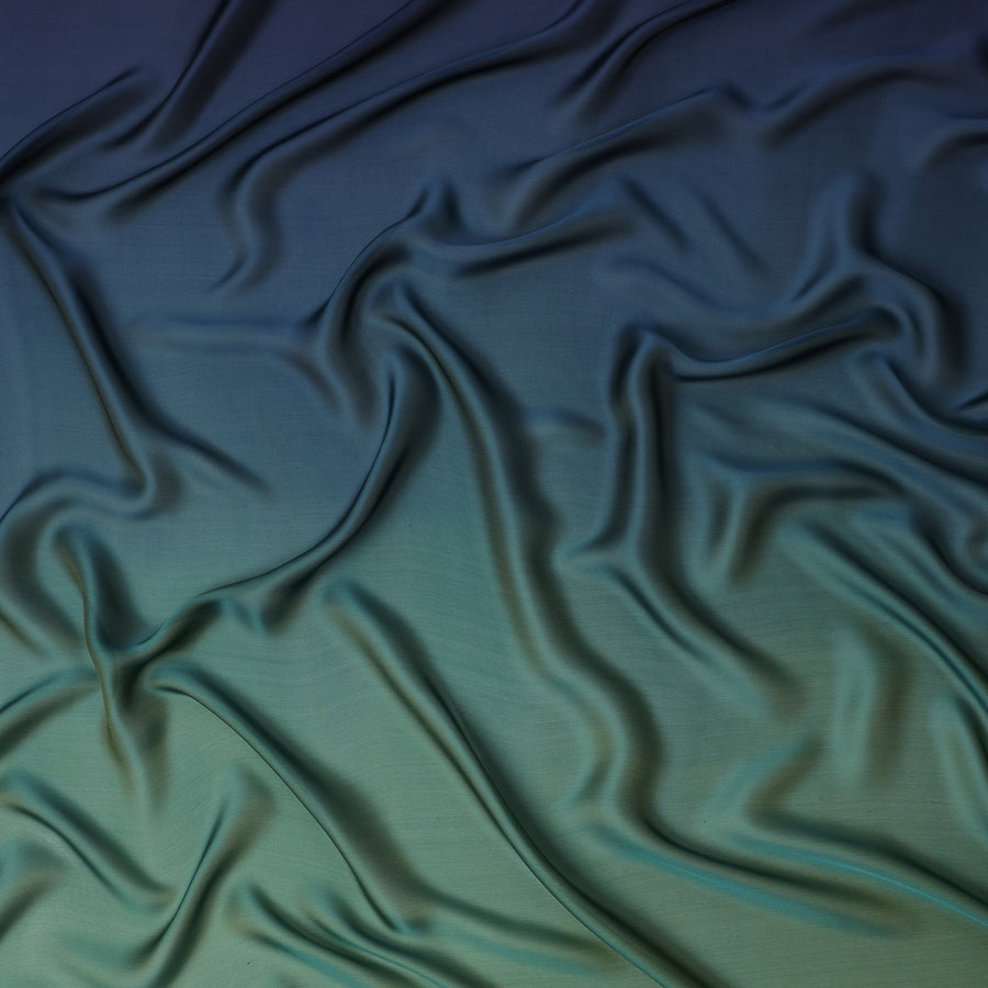 Navy Blue and Sage Green Pure Plain Silk Chiffon Fabric – 110 cm Width-D21751