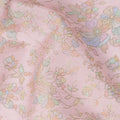 Pastel Pink Tussar Silk Fabric with Delicate Floral Embroidery – 110 cm Width-D21756