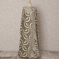 Gold and Grey Makmal Dirac Silk chiffon Fabric in Abstract Design – 3.5 MetersX140 Cms-D21769