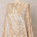 Light Gold Fransawi Dirac Silk Chiffon Fabric with Metallic Lurex in Abstract Design – 3.5 MetersX140 Cms-D21780