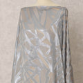 Light Brown, Grey Fransawi Dirac Silk Chiffon Fabric with Metallic Lurex in Abstract Design – 3.5 MetersX140 Cms-D21781