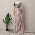Dusty Rose & Grey Premium Silk Organza Saree – 5.5 Meters, Elegant Embroidery-D21859
