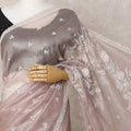 Dusty Rose & Grey Premium Silk Organza Saree – 5.5 Meters, Elegant Embroidery-D21859
