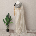 Ivory & Grey Premium Silk Organza Saree – 5.5 Meters, Elegant Embroidery-D21861