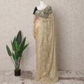 Gold Premium French Metallic Chantilly Lace Saree – 5.5 Meters, Elegant Design-D21867