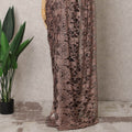 Rosewood & Black Premium French 2-Tone Chantilly Lace Saree – 5.5 Meters, Stone Work-D21871