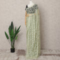 Pastel Green Premium French Chantilly Lace Saree with Stone Work – 5.5 Meters-D21878