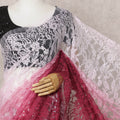 Rose Pink & Magenta Ombre Premium French Chantilly Lace Saree – 5.5 Meters-D21887