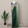 Green & White Ombre Premium French Chantilly Lace Saree – 5.5 Meters-D21888