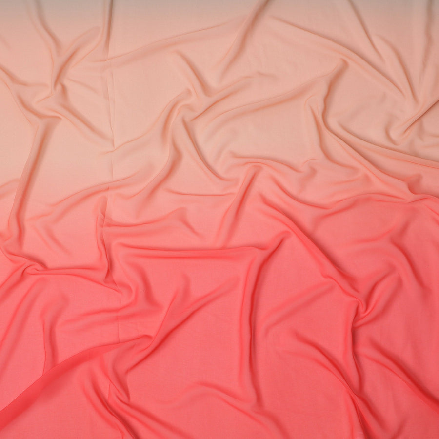 قماش جورجيت صناعي متدرج اللون البيج والمرجاني - عرض 110 سم، ناعم وخفيف الوزن - D21890