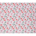 White and Coral Floral Synthetic Georgette Fabric – 110 cm Width, Soft & Lightweight-D21892