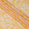 قماش جورجيت صناعي مزهر باللونين الأصفر والأبيض - عرض 110 سم، ناعم وخفيف الوزن - D21894
